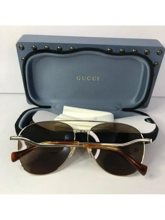 ? - New Authentic Gucci Brown Pilot Ladies Sunglasses GG0969S 002 main image 9